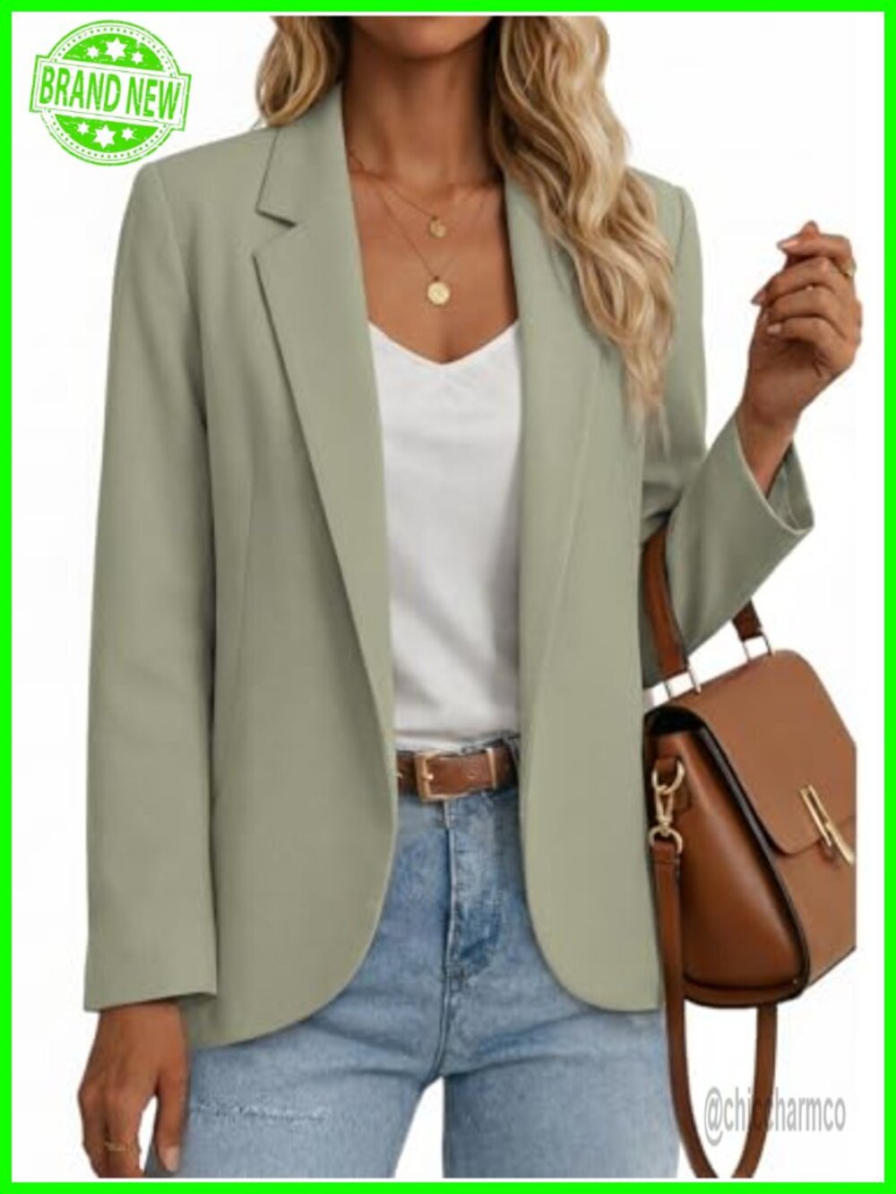 Women's Open Front Blazer Lightweight Work Casual Jacket Long Sleeve